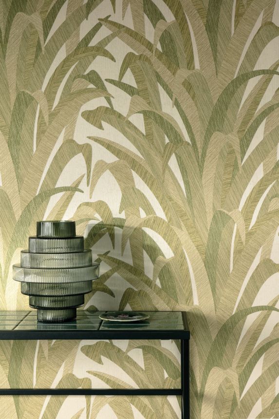 Brown-gold wallpaper with grass leaves, CU3011, Cumaru, Grandeco